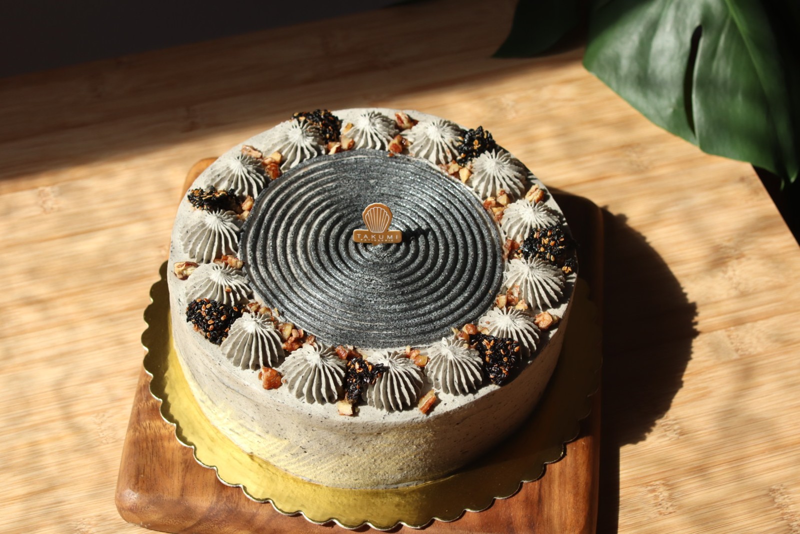 Black Sesame Soy Milk Custard Cream Crepe Cake
