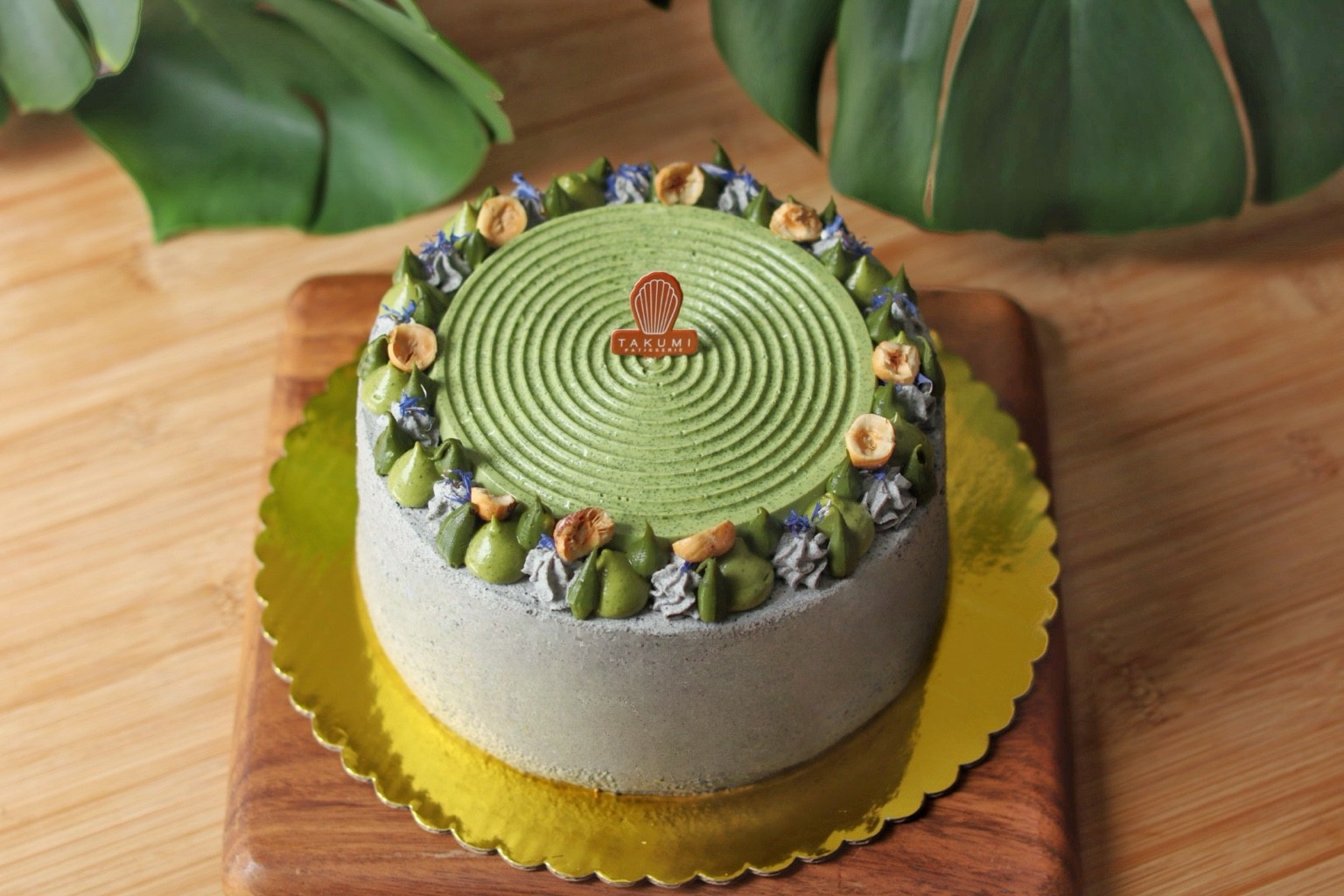 Matcha Custard Cream Black Sesame Chiffon Cake